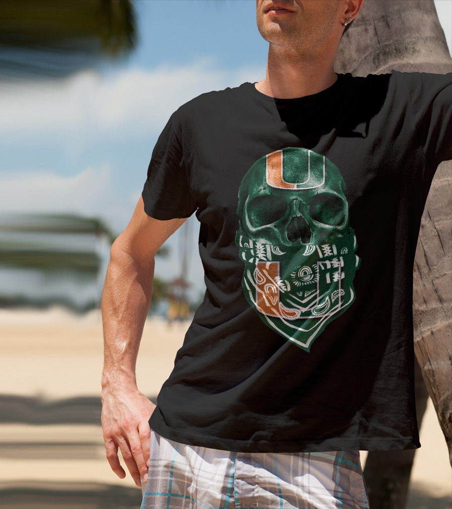 Skull Bandana Miami Hurricanes U T-Shirt