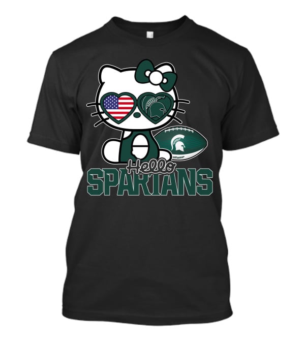 Hello Kitty Michigan State Spartans USA Football T-Shirt