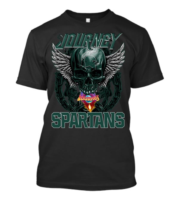 Journey Michigan State Spartans Skull Wings Chains T-Shirt