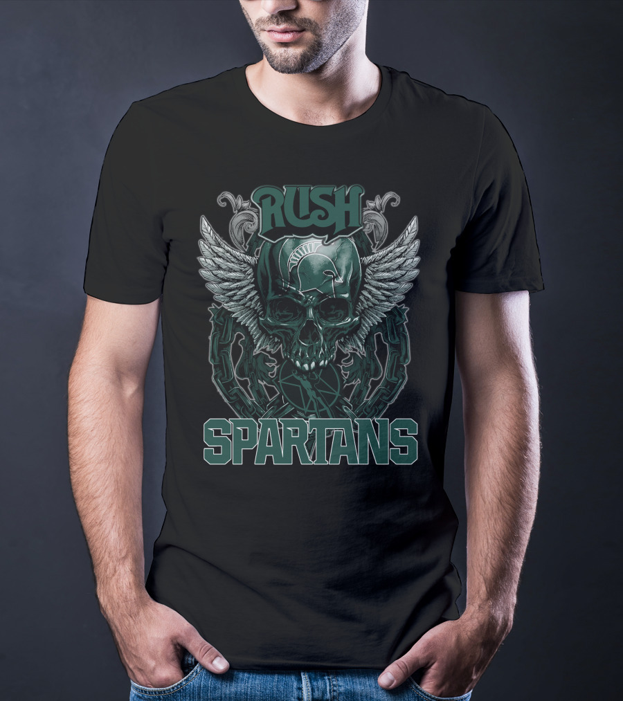 Rush Michigan State Spartans Winged Skull T-Shirt