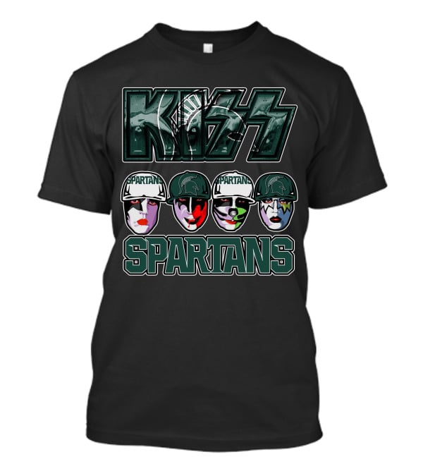 KISS Michigan State Spartans Band Face Makeup Fan Mashup T-Shirt