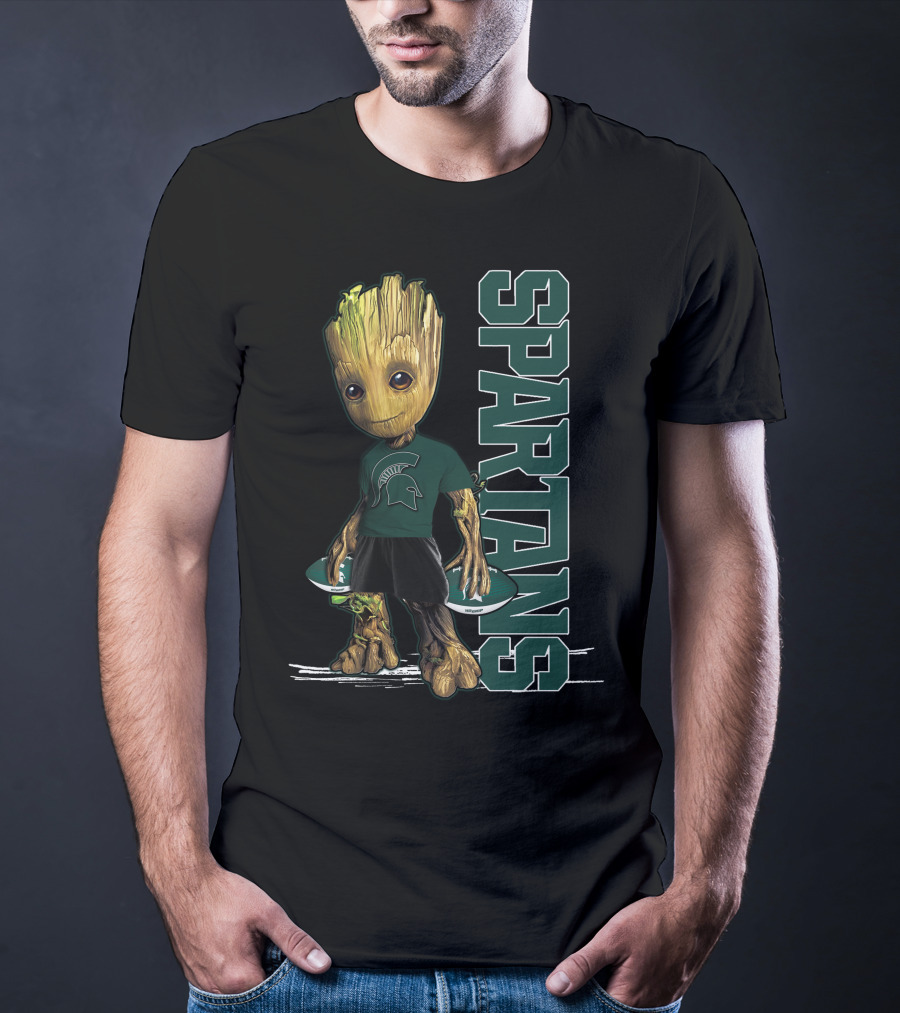 Groot Michigan State Spartans Team Spirit T-Shirt