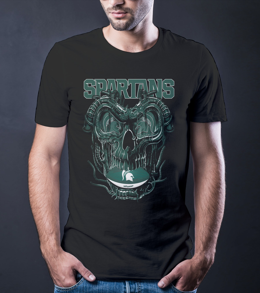 Spartans Dragonskull Michigan State Football Helmet T-Shirt