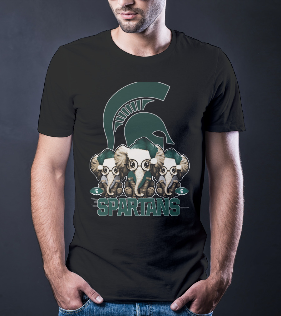Elephant Christmas Michigan State Spartans Trio T-Shirt