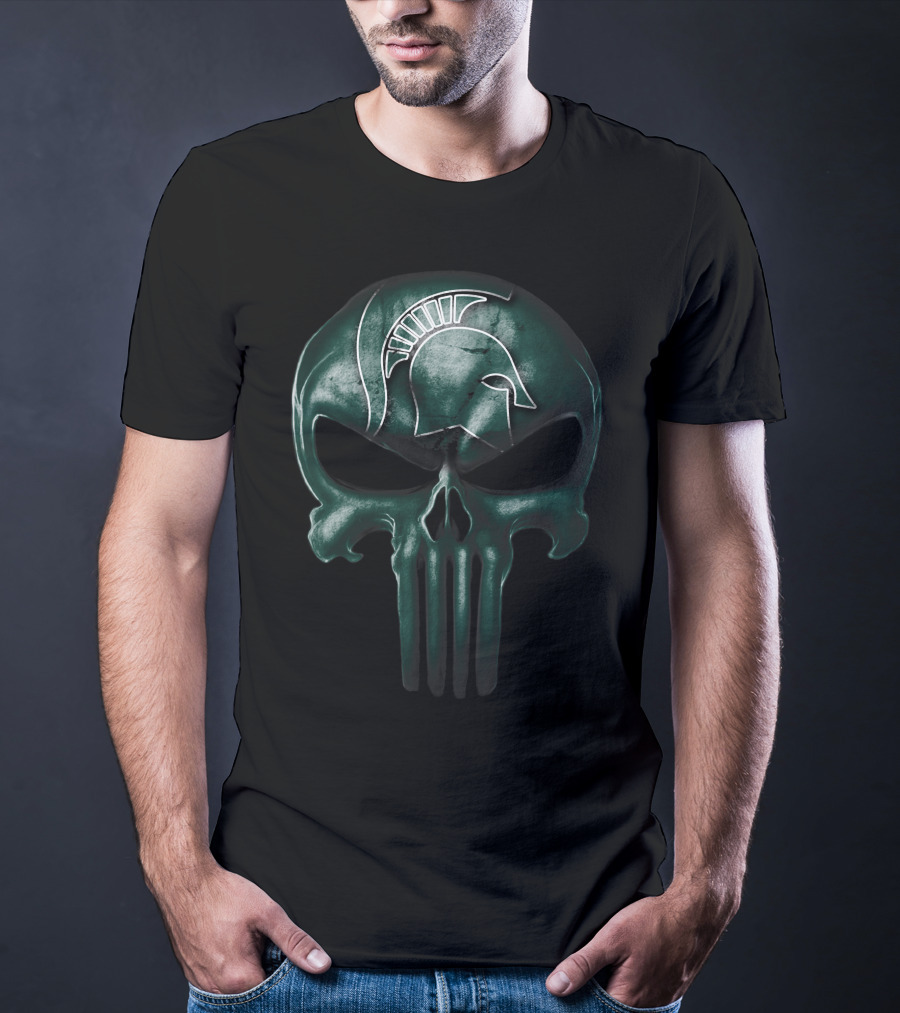 Skull Michigan State Spartans Punisher T-Shirt