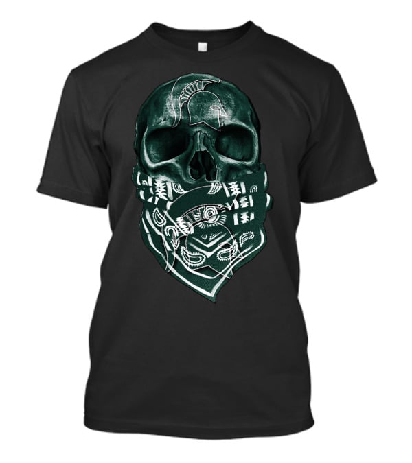 Skull Michigan State Spartans Bandana Style Spartan T-Shirt