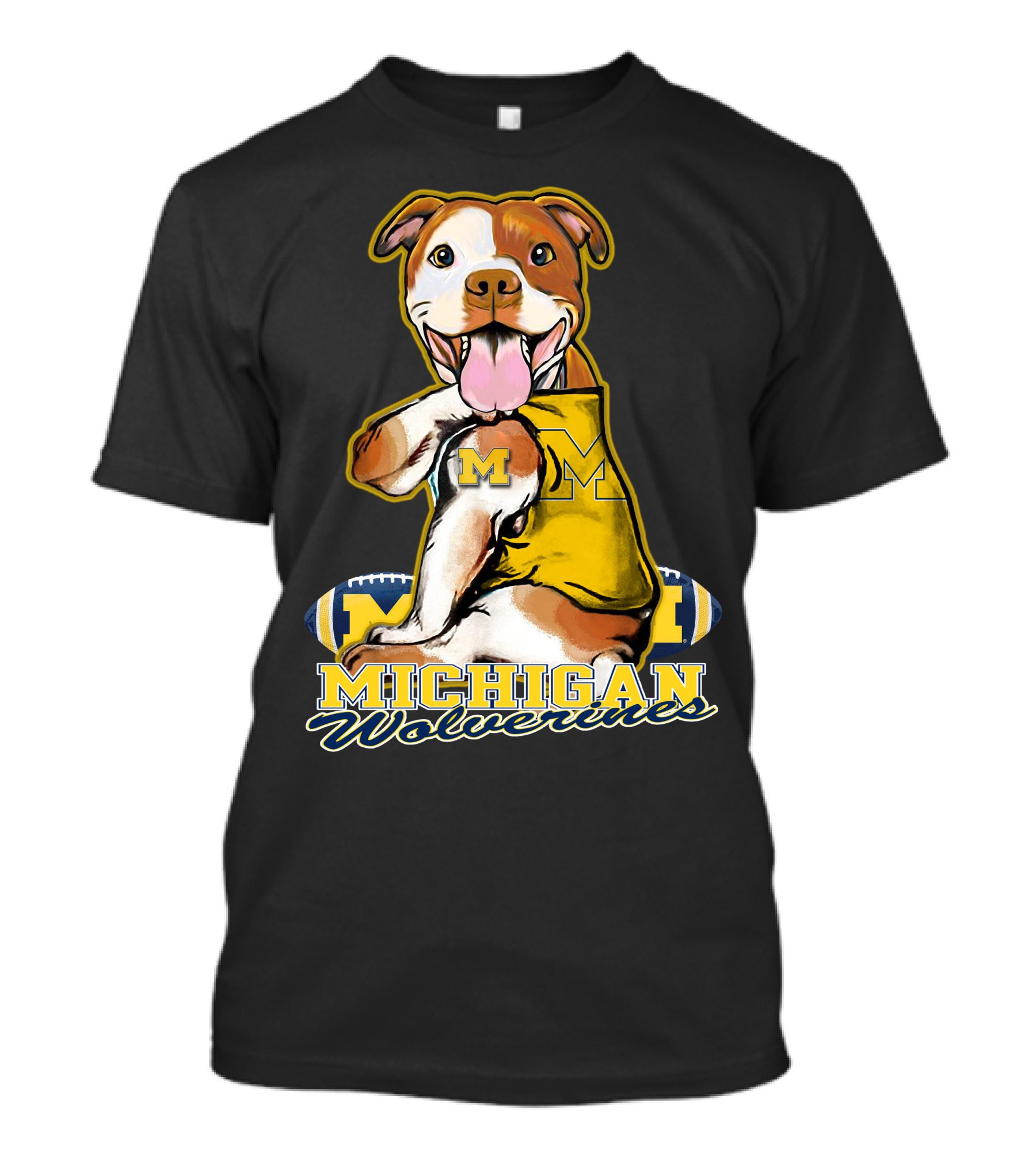 Pittbull Michigan Wolverines M Football Fan T-Shirt
