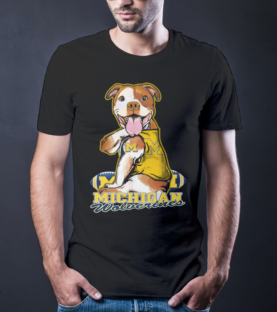Pittbull Michigan Wolverines M Football Fan T-Shirt