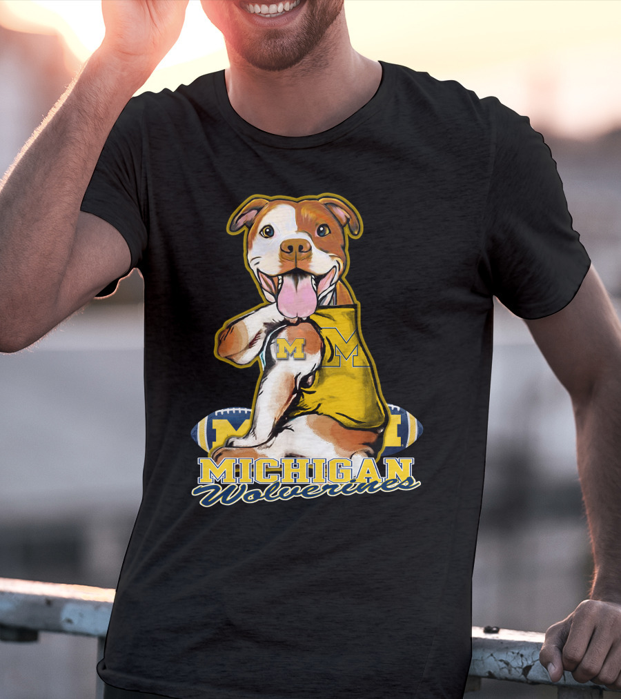 Pittbull Michigan Wolverines M Football Fan T-Shirt