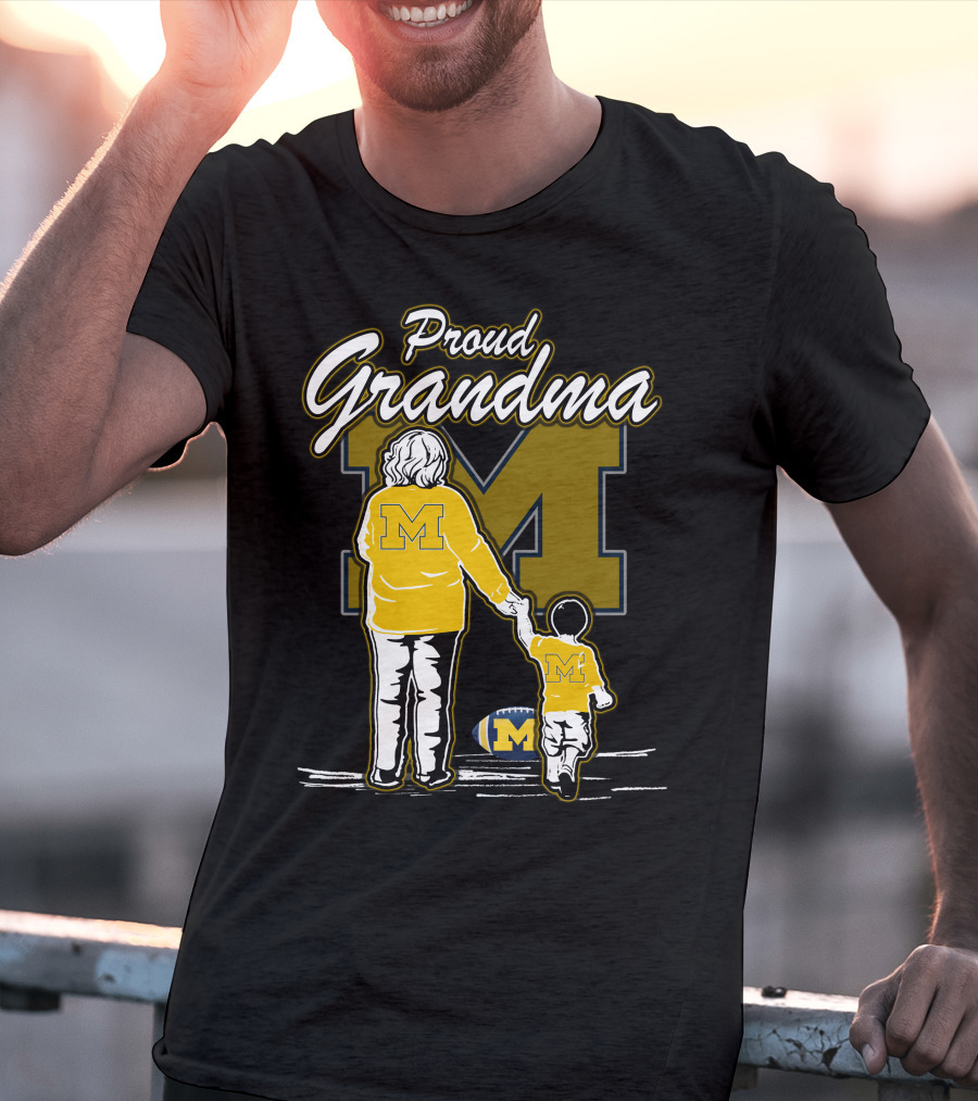 Proud Grandma Michigan Wolverines Football Fan With Large 'M' T-Shirt