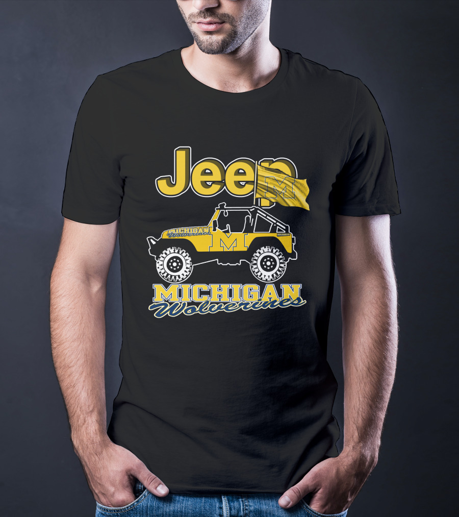 Jeep Michigan Wolverines Flag T-Shirt
