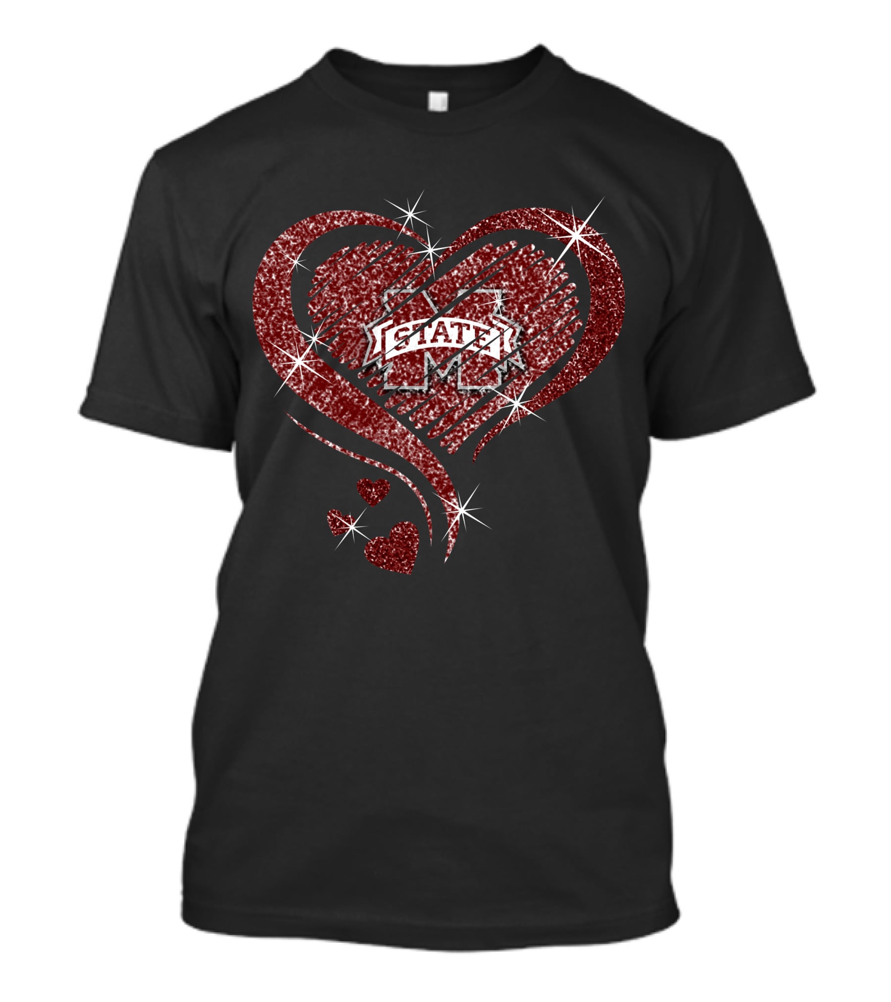 Mississippi State Bulldogs Glitter Heart T-Shirt