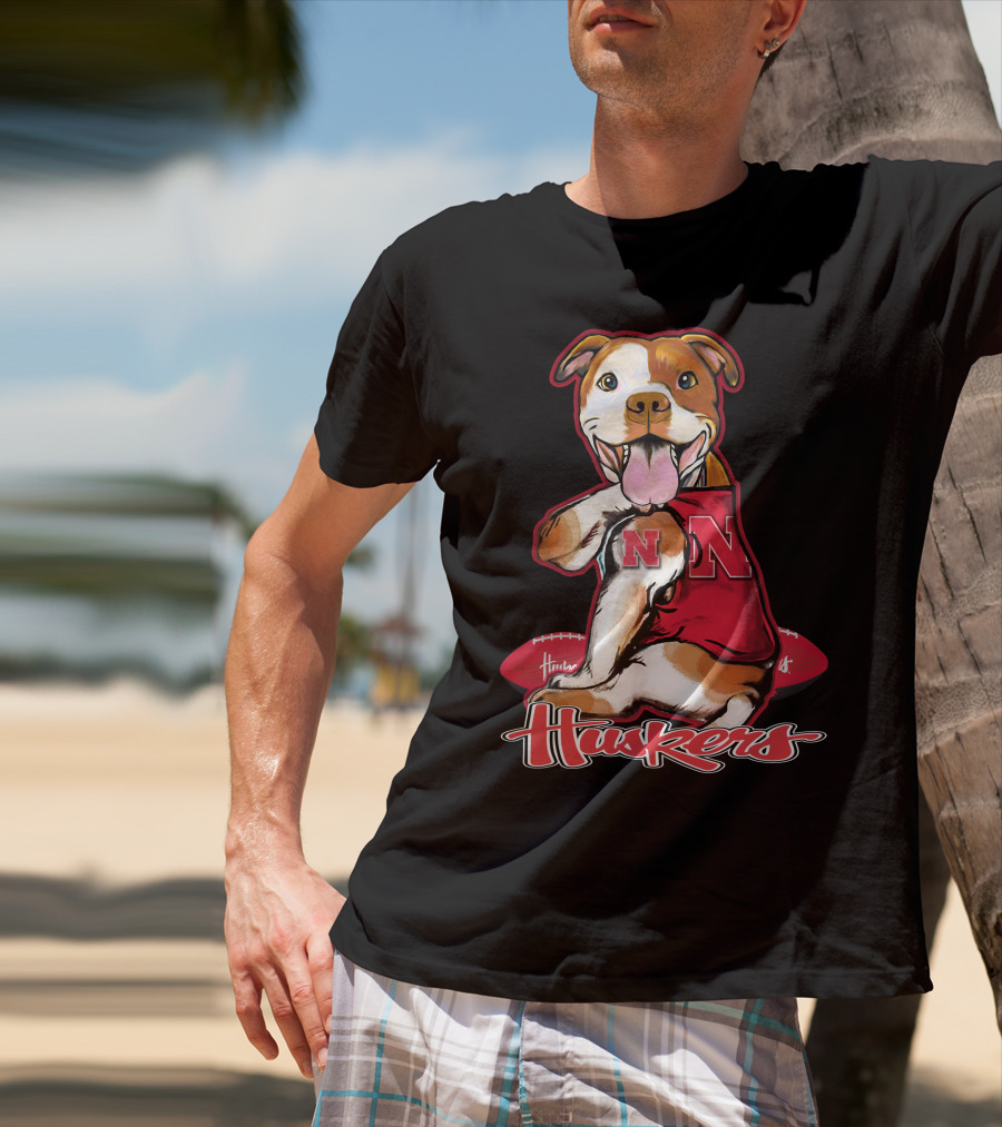 Huskers N Football Dog Nebraska Cornhuskers T-Shirt