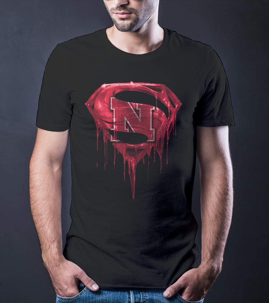 Dripping Nebraska Cornhuskers Superman T-Shirt