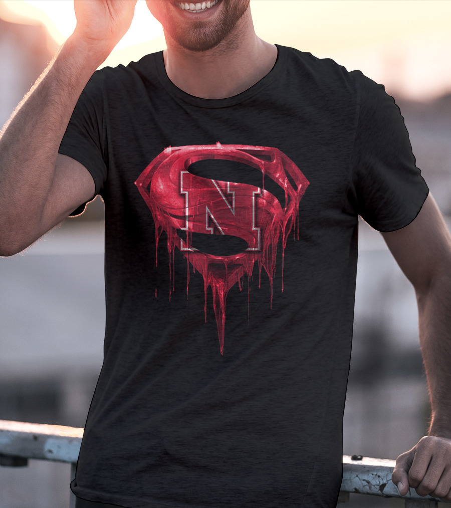 Dripping Nebraska Cornhuskers Superman T-Shirt