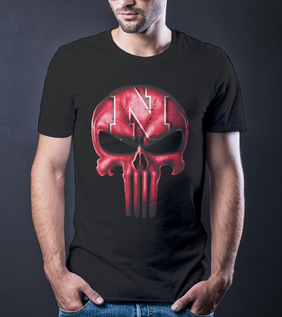 Skull Punisher Logo Nebraska Cornhuskers N T-Shirt