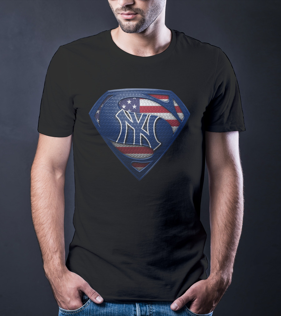 New York Yankees American Flag Superman T-Shirt