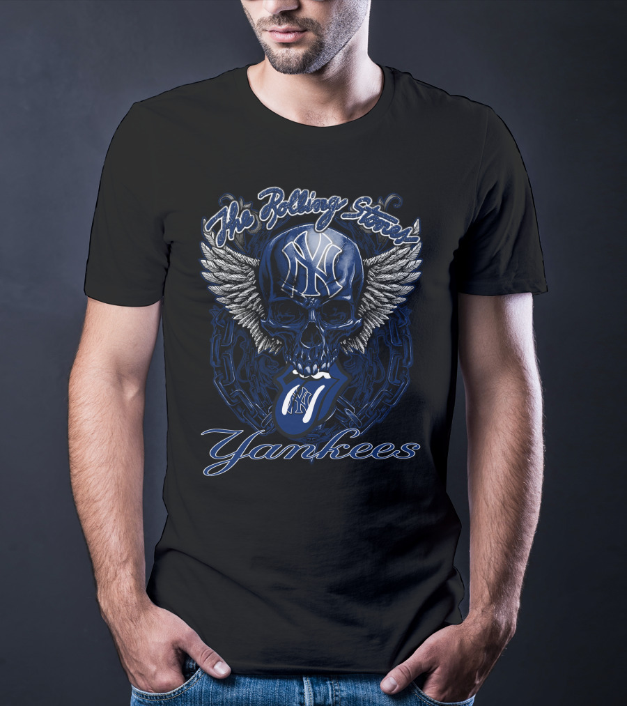 The Rolling Stones Yankees Winged Skull Ny T-Shirt