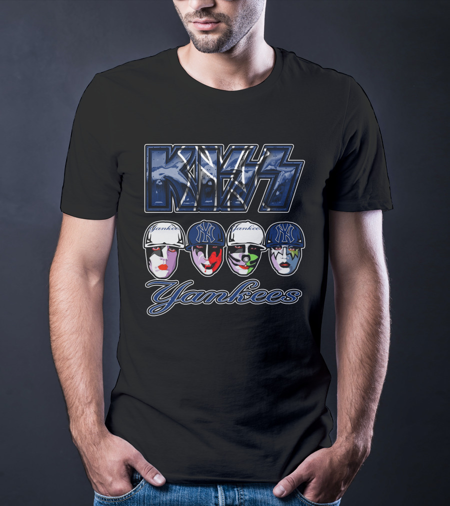 Kiss Yankees New York Yankees Face Paint Baseball Caps T-Shirt