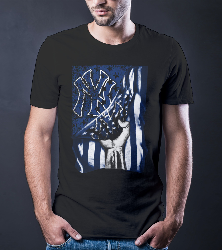 New York Yankees NY American Flag Star Motif T-Shirt