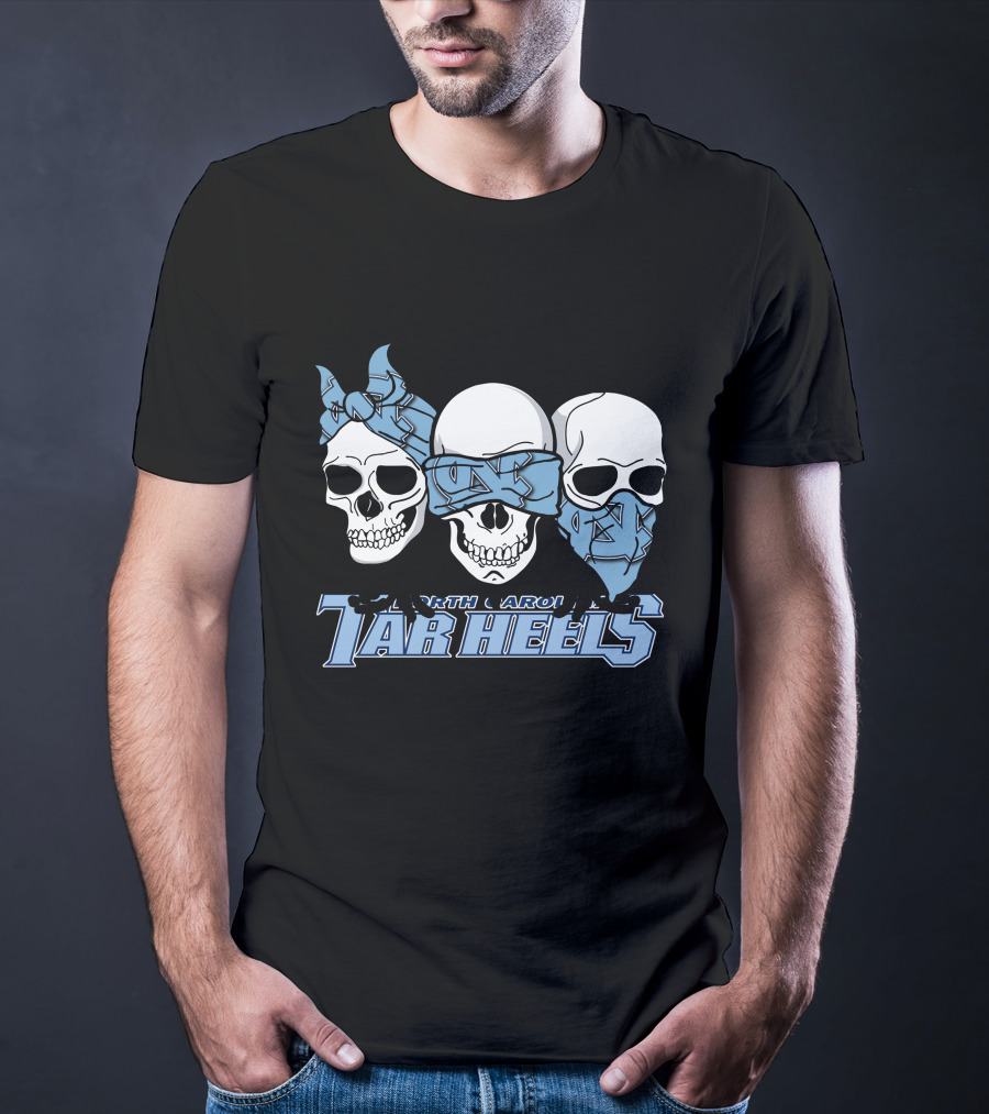 3 Skull North Carolina Tar Heels Bandana T-Shirt