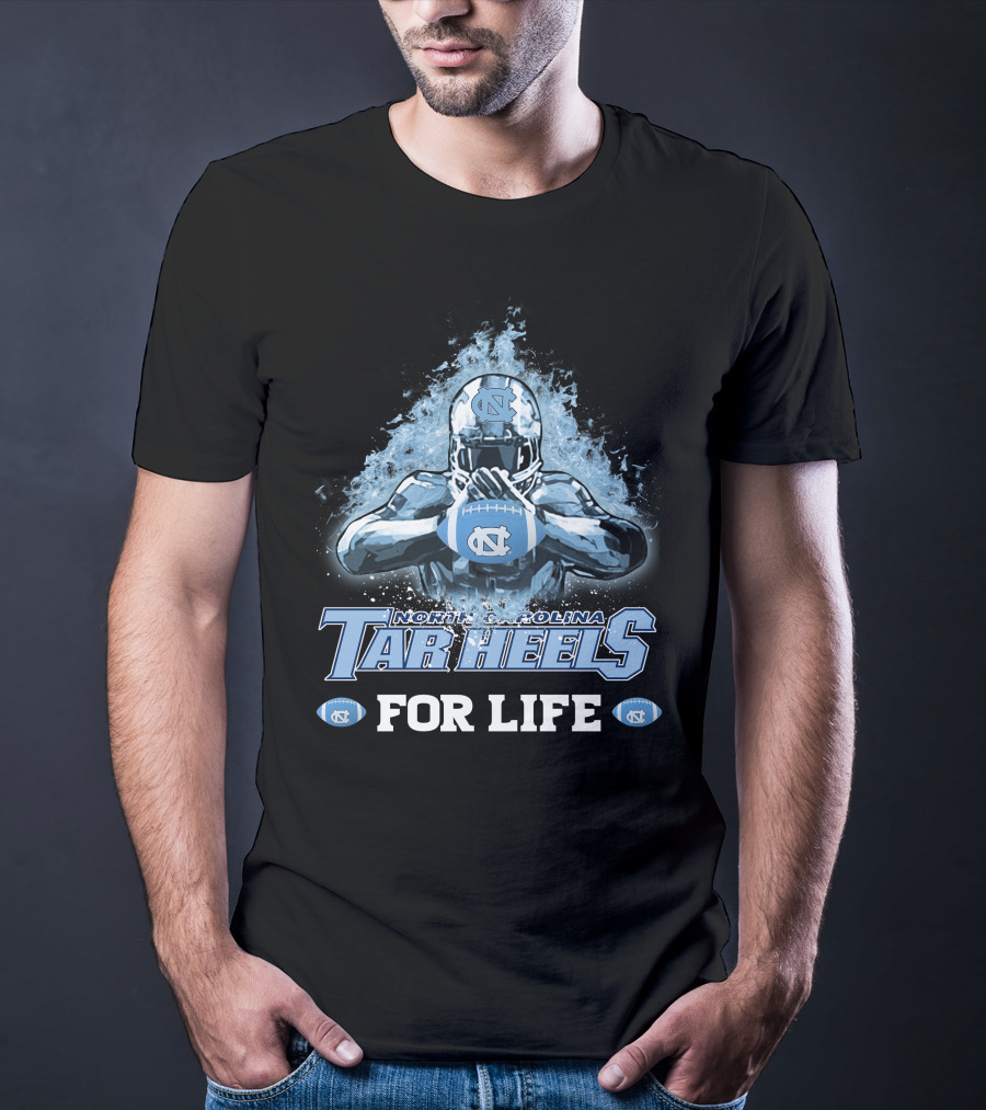 North Carolina Tar Heels For Life Football Player Helmet T-Shirt