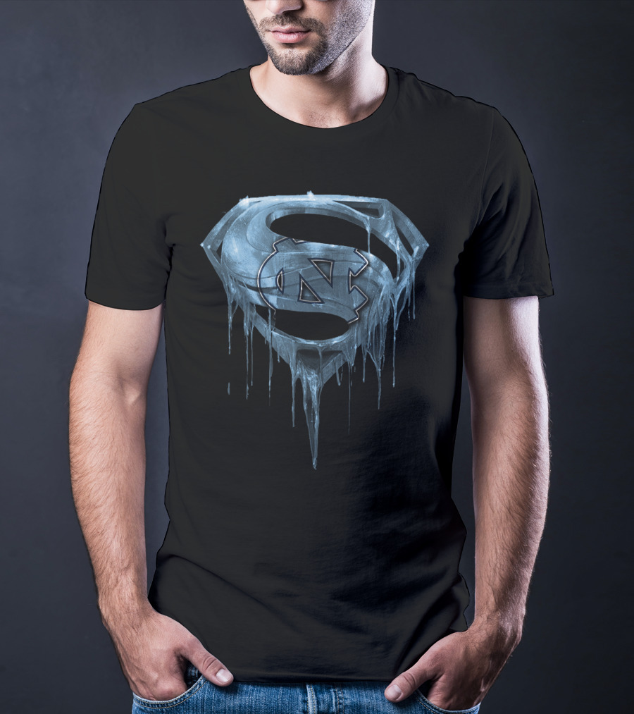North Carolina Tar Heels Ice Blue Superman Logo Spm T-Shirt