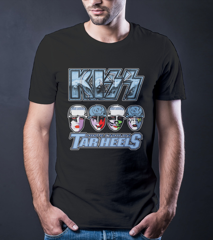 Kiss North Carolina Tar Heels Rock Band Faces Unc Tribute T-Shirt
