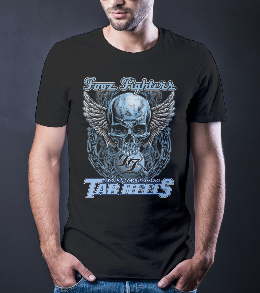 Foo Fighters North Carolina Tar Heels Skull Wings T-Shirt