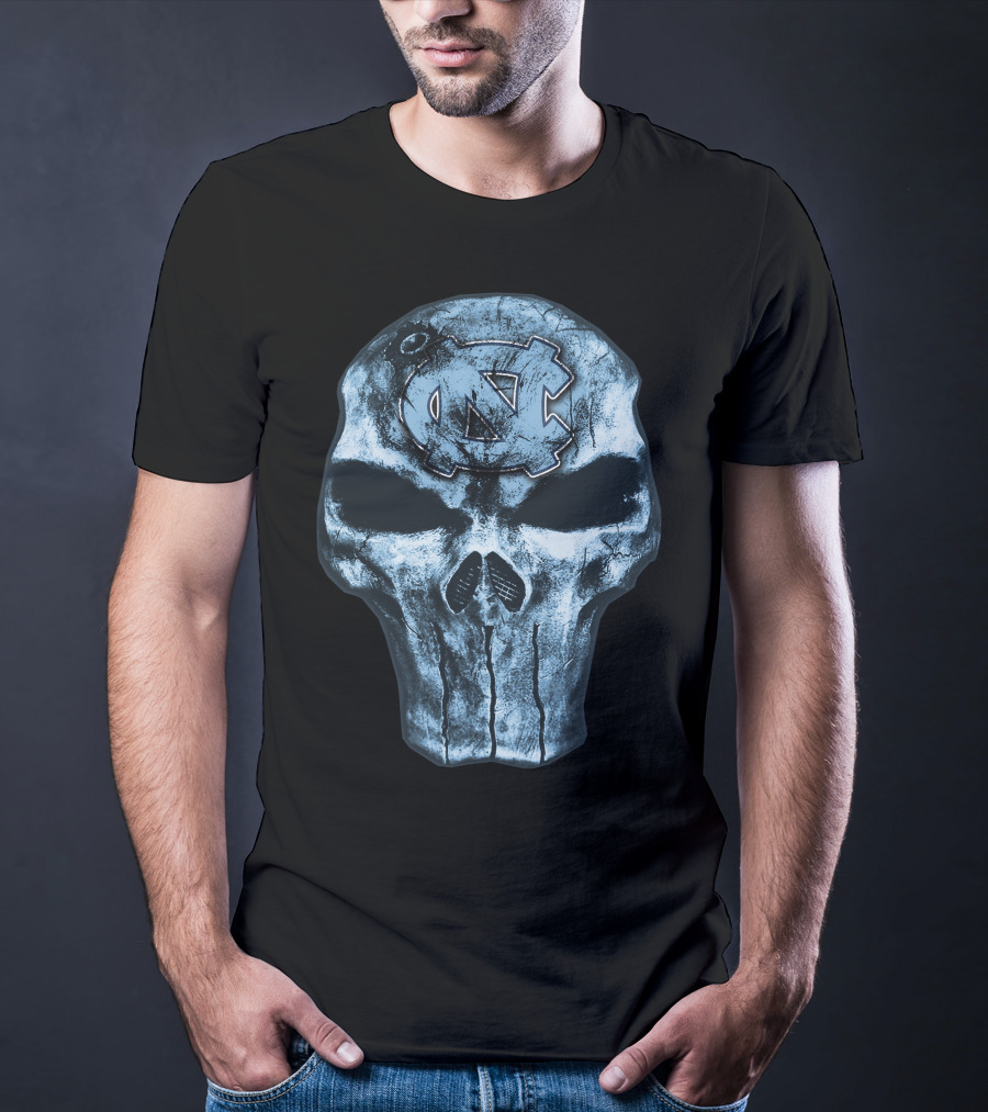 North Carolina Tar Heels Skull With UNC T-Shirt