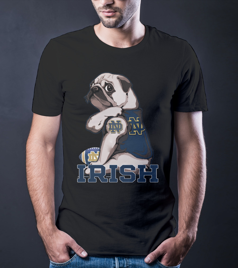 Pug In Notre Dame ND Irish Football Gear T-Shirt