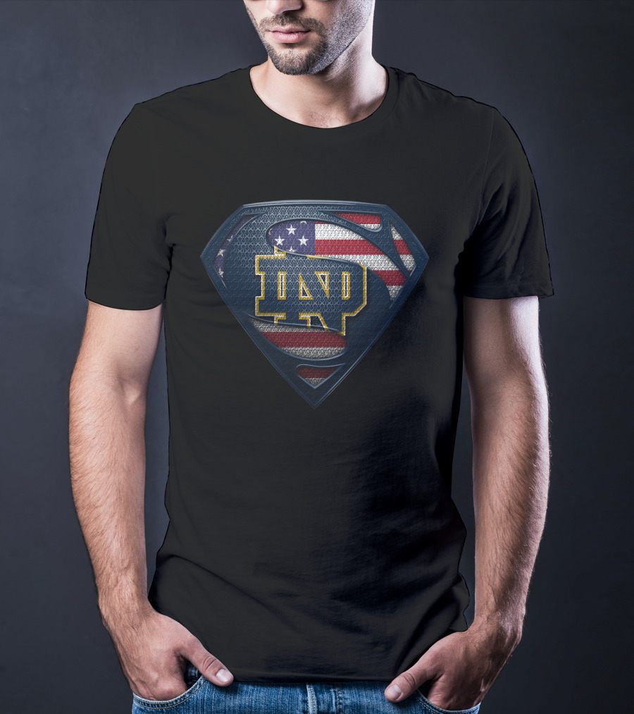 Notre Dame Fighting Irish American Flag Shield T-Shirt