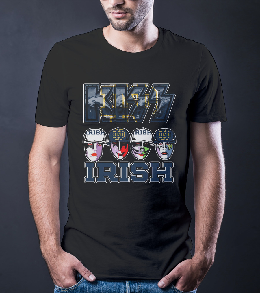 Kiss Notre Dame Fighting Irish IRISH ND Facepaint Helmets T-Shirt