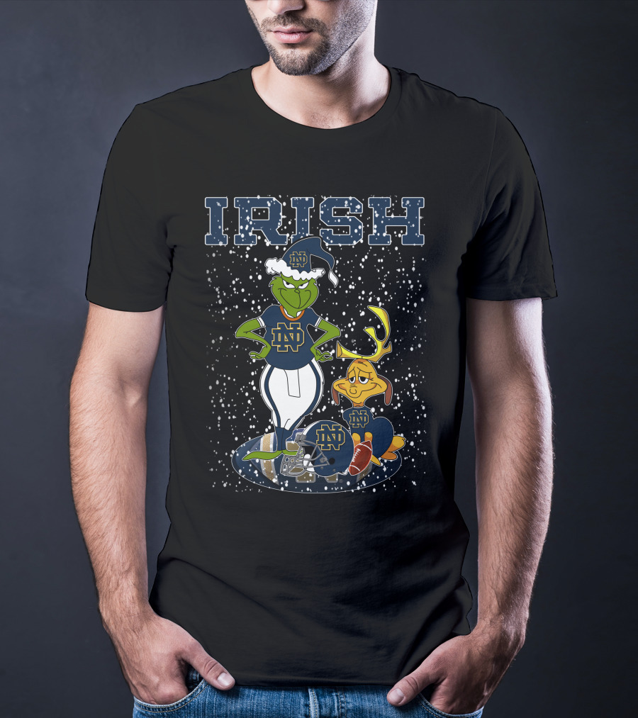 Grinchxmas Notre Dame IRISH ND Football Snowflakes T-Shirt