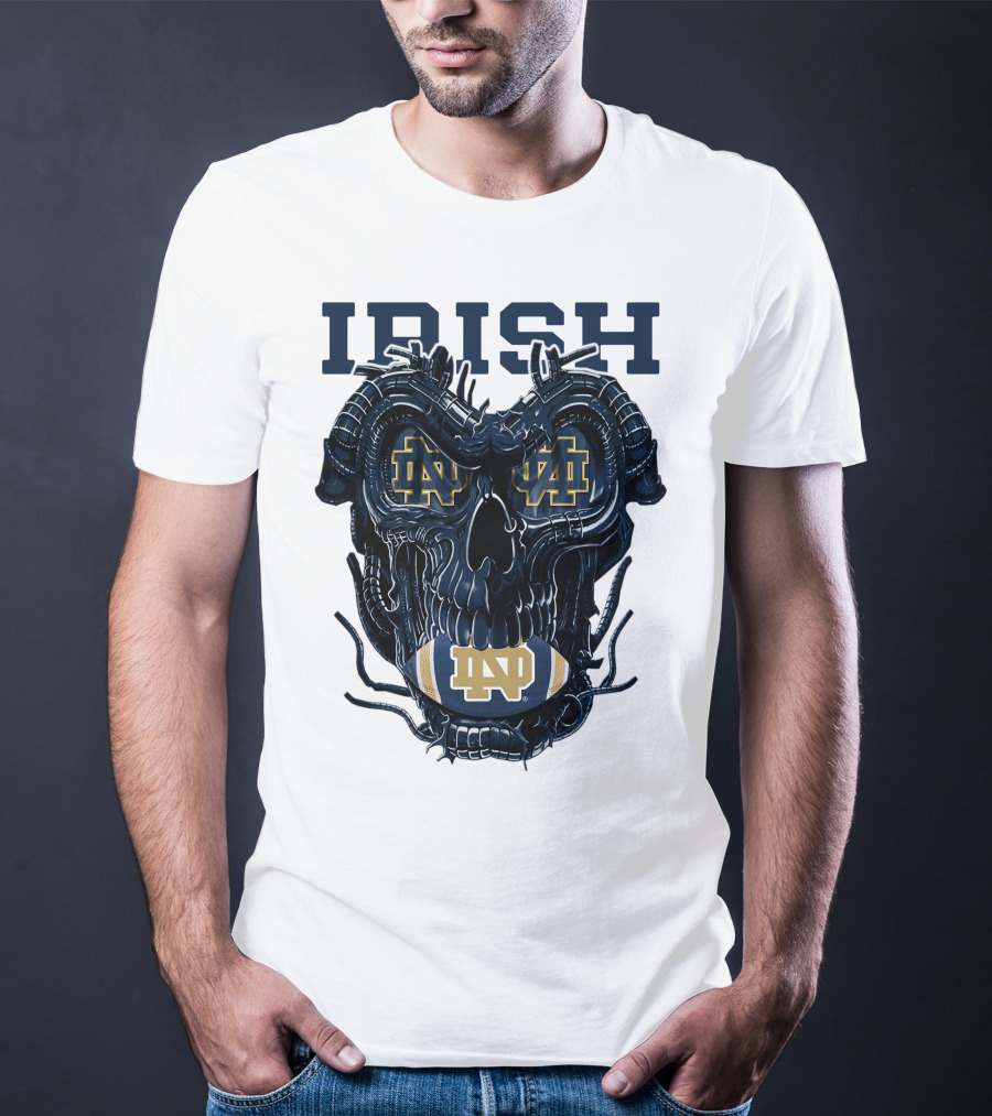 Dragonskull Notre Dame Irish ND Football Skull T-Shirt
