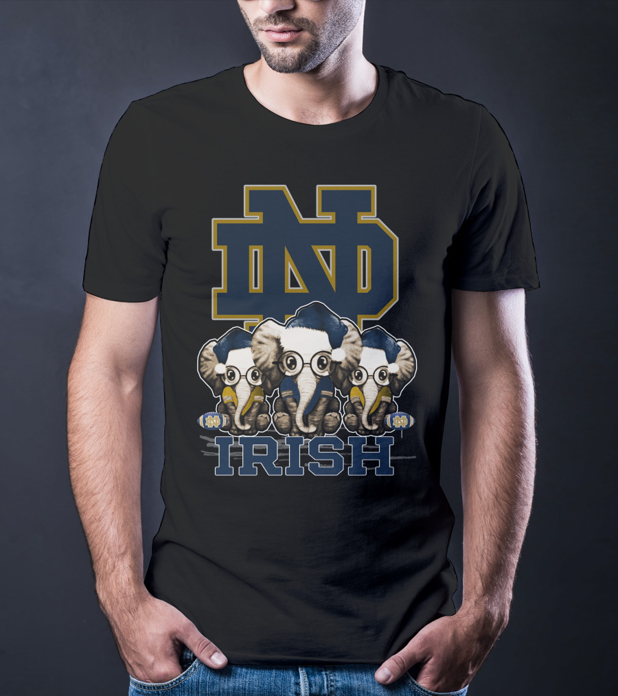 ND Elephants Irish Xmas Notre Dame Fighting Irish T-Shirt