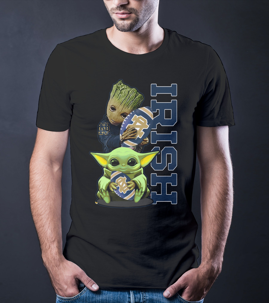 Grzd Notre Dame Fighting Irish Groot And Baby Yoda IRISH T-Shirt