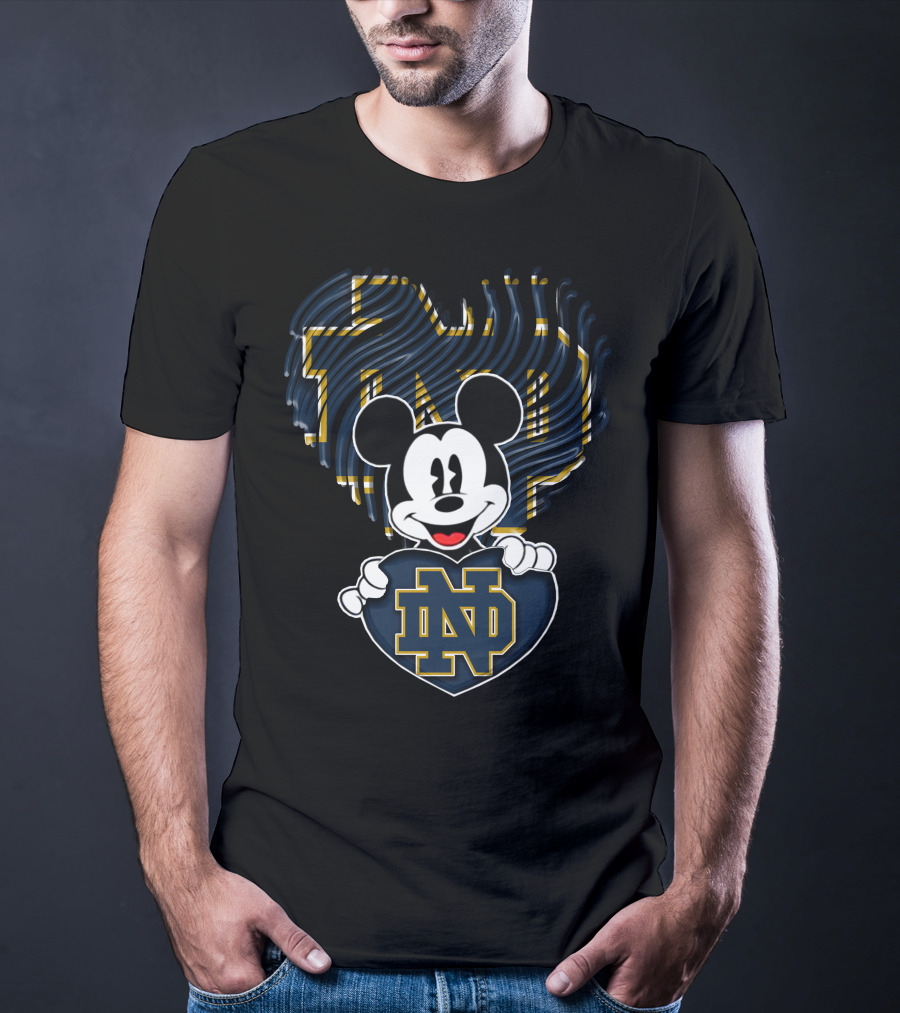 Notre Dame Fighting Irish Mickey Holding ND Heart T-Shirt