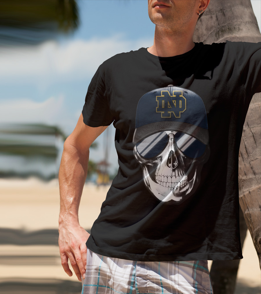 Skull With ND Logo Cap Notre Dame Fighting Irish T-Shirt