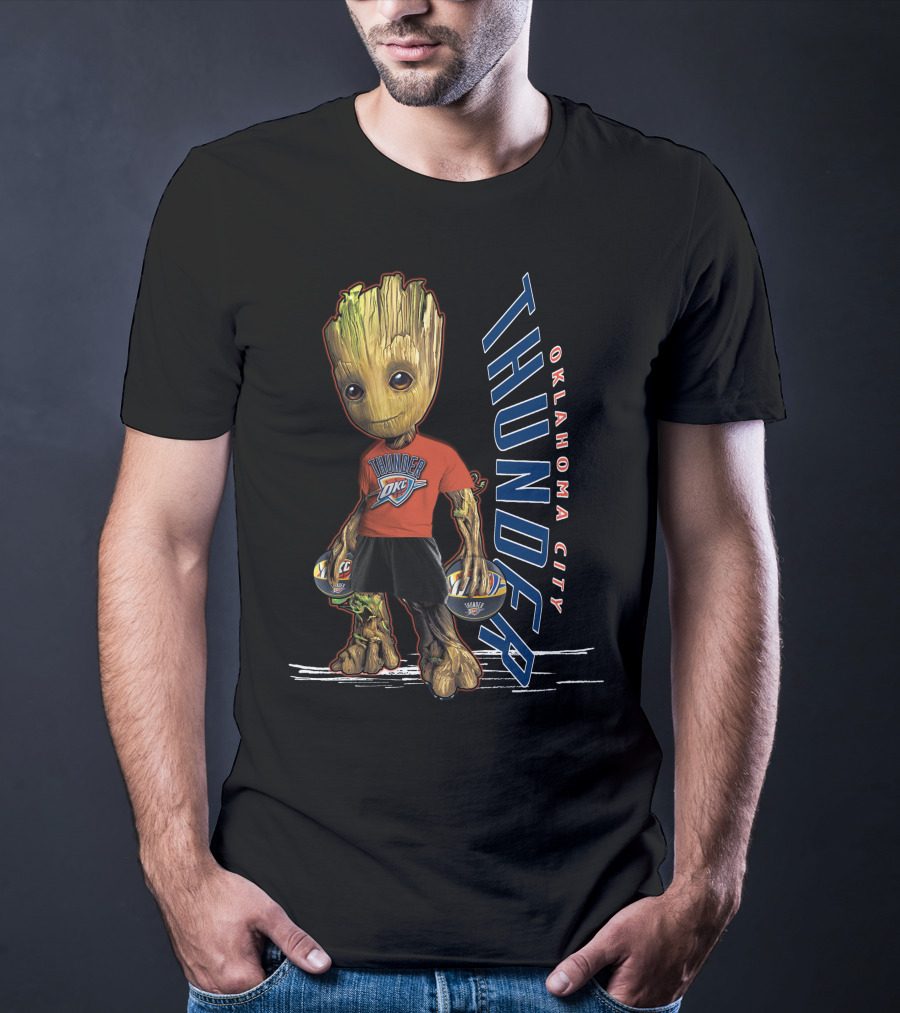 Groot Holding Oklahoma City Thunder Basketballs T-Shirt