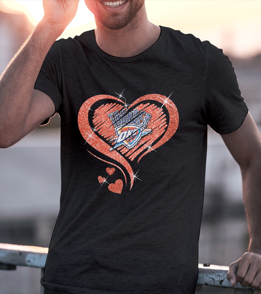Heart Diamond OKC Thunder Sparkle T-Shirt