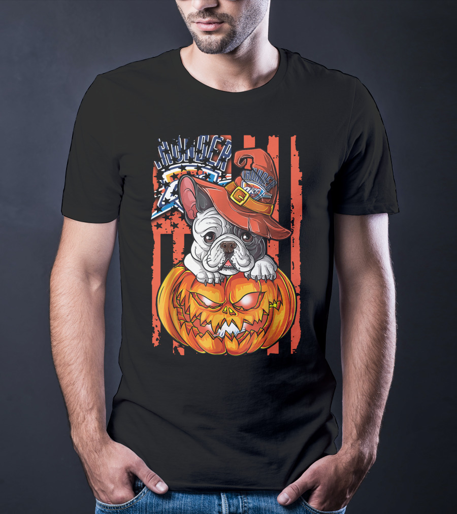 Hlw Bulldog Oklahoma City Thunder Halloween Pumpkin T-Shirt