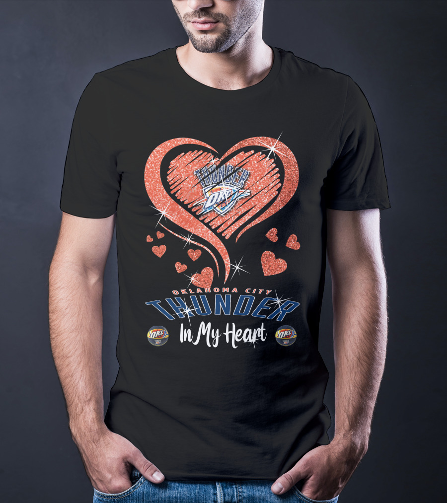 Oklahoma City Thunder Sparkling Heart In My Heart T-Shirt