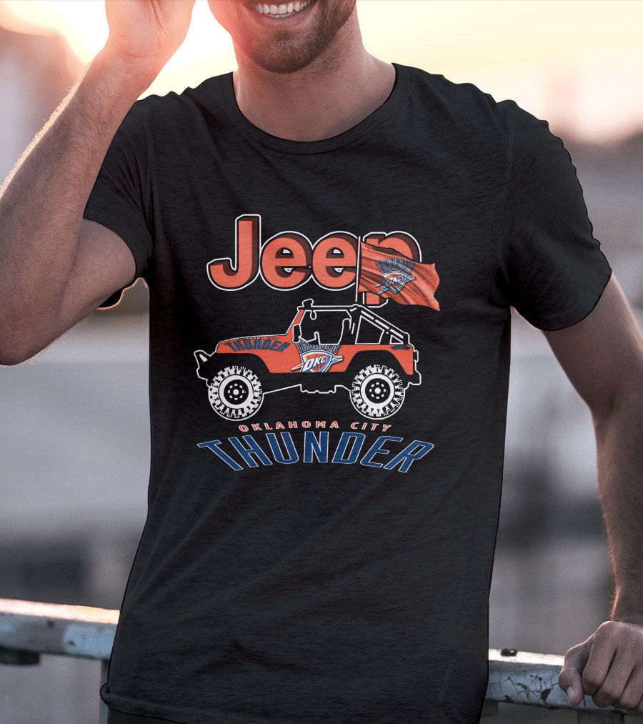 Jeep Oklahoma City Thunder OKC Basketball Team T-Shirt
