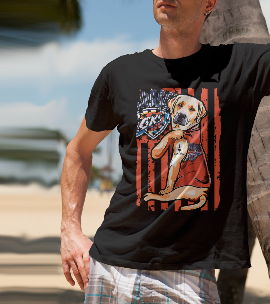 Labrador Retriever I Love Mom Oklahoma City Thunder T-Shirt