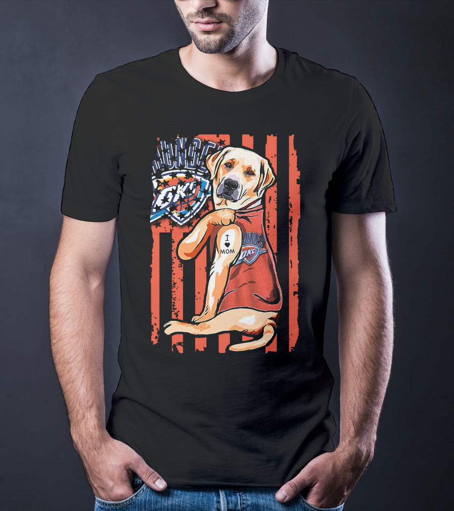Labrador Retriever I Love Mom Oklahoma City Thunder T-Shirt