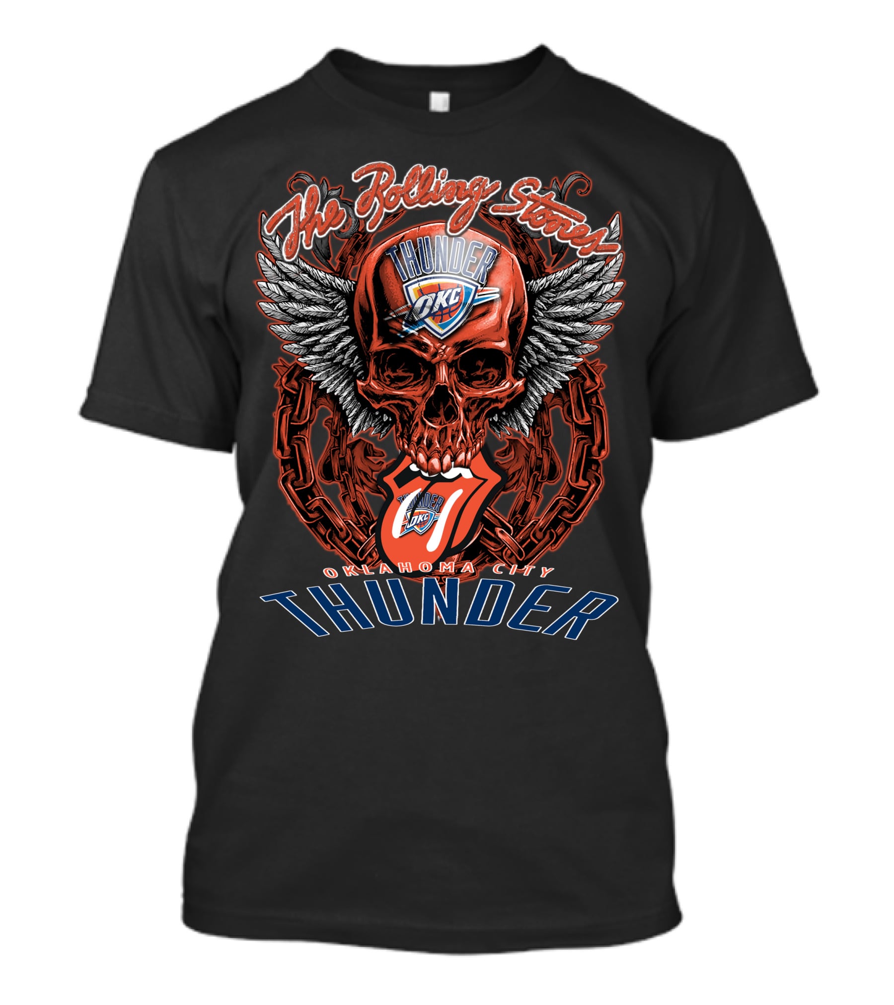 The Rolling Stones Thunder Oklahoma City Okc Skull And Tongue T-Shirt