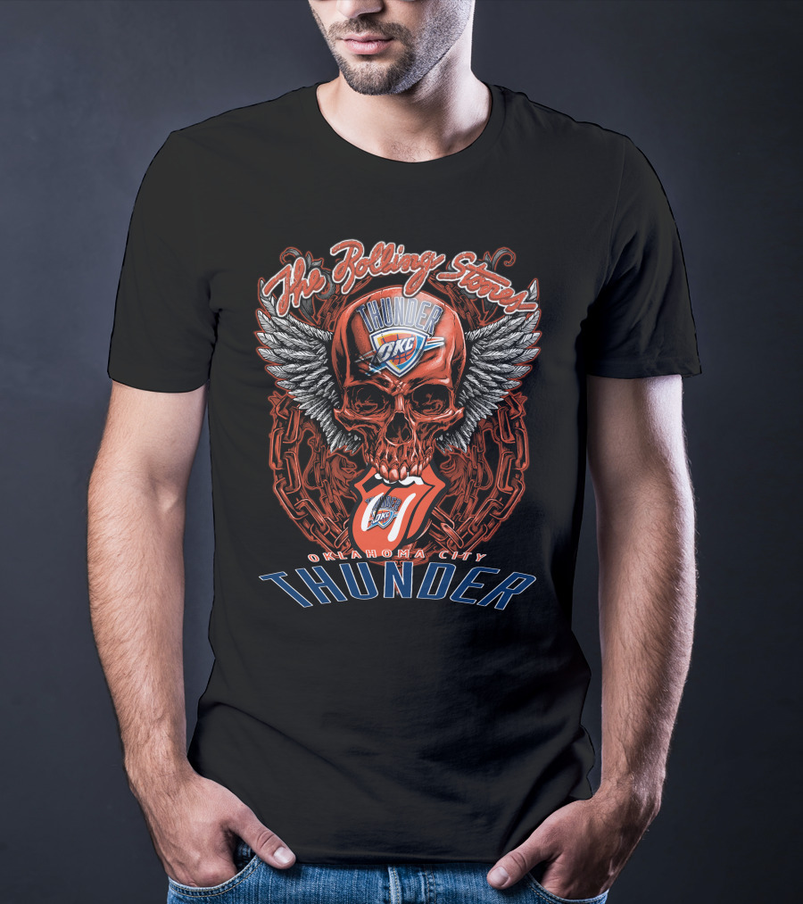 The Rolling Stones Thunder Oklahoma City Okc Skull And Tongue T-Shirt
