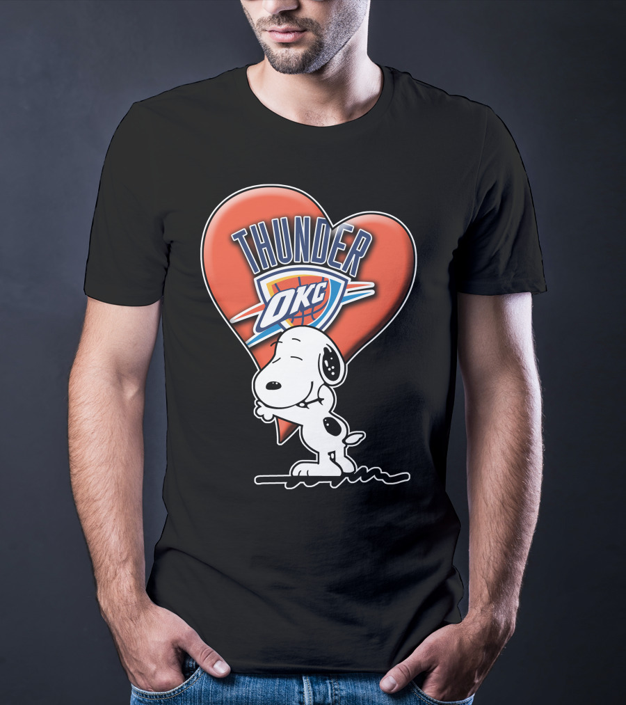 Snp V1 Oklahoma City Thunder Okc Snoopy Heart T-Shirt