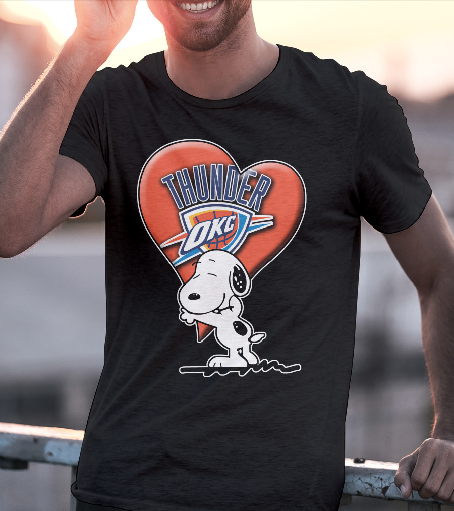 Snp V1 Oklahoma City Thunder Okc Snoopy Heart T-Shirt